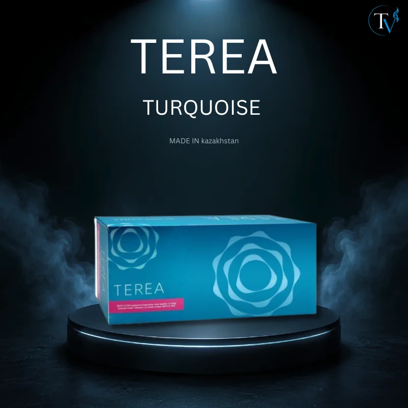 TEREA Turquoise Kazakhstan pack showing crisp menthol heatsticks for IQOS ILUMA