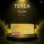 TEREA Yellow Kazakhstan box with vibrant yellow branding alongside heated tobacco sticks for IQOS ILUMA