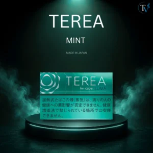 Green label Japanese TEREA Mint heatsticks box design for IQOS ILUMA
